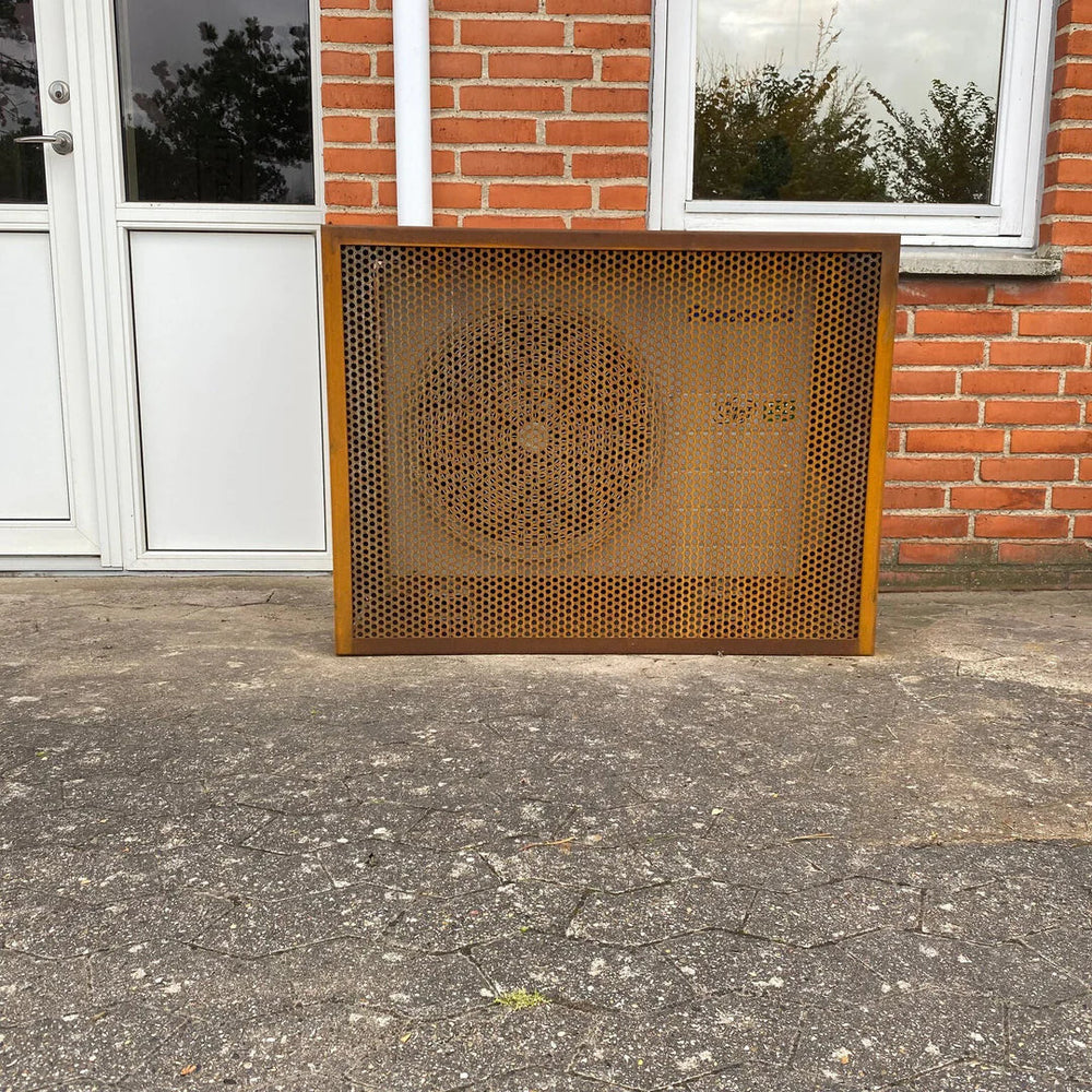 Overkapping voor warmtepomp van cortenstaal