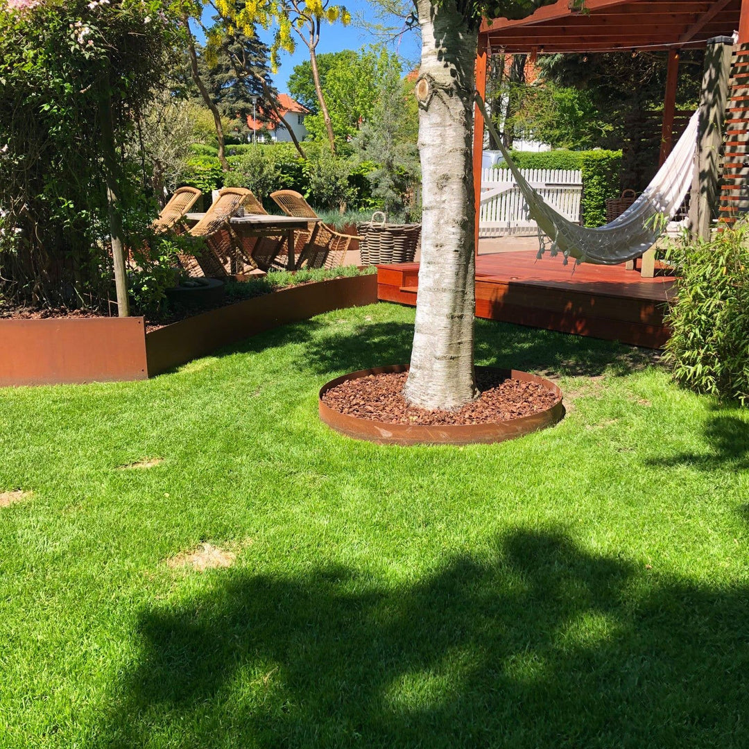 Ronde borderrand van cortenstaal - standaardmodel