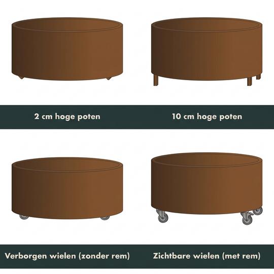 Maatwerk: Ronde plantenbak met bodem