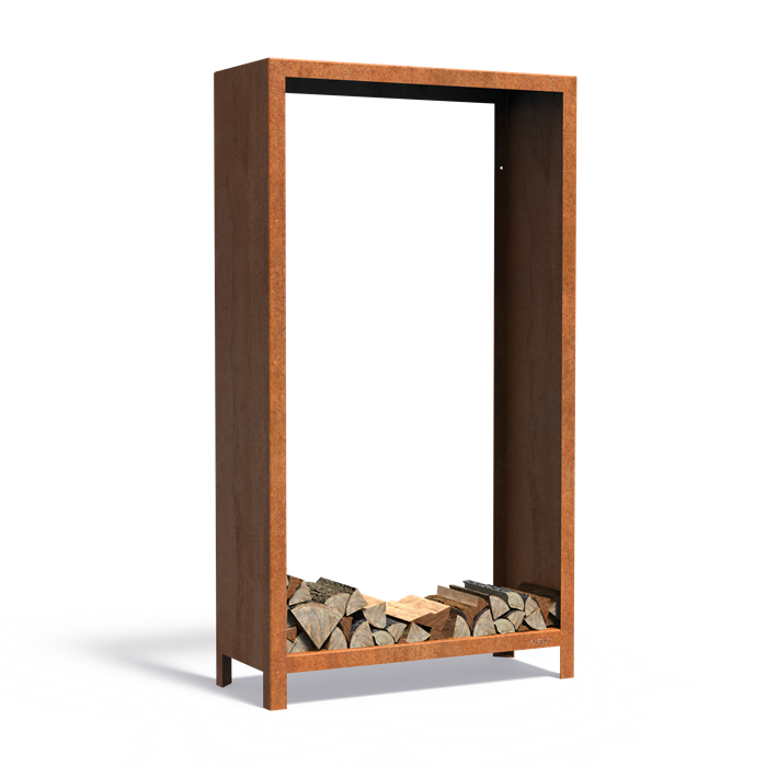 Haardhoutrek van cortenstaal