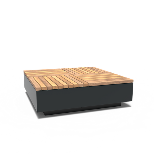 Vierkante bank/platform van gepoedercoat staal