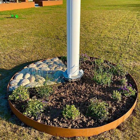 Maatwerk: Ronde borderrand van 3 mm cortenstaal