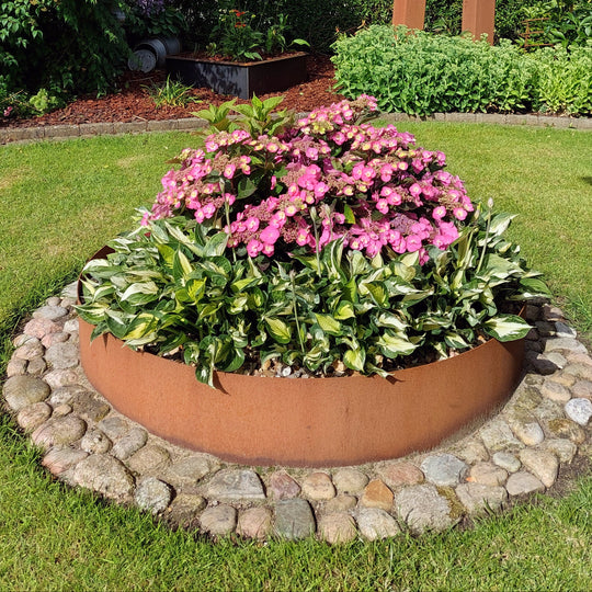 Ronde borderrand van cortenstaal - standaardmodel