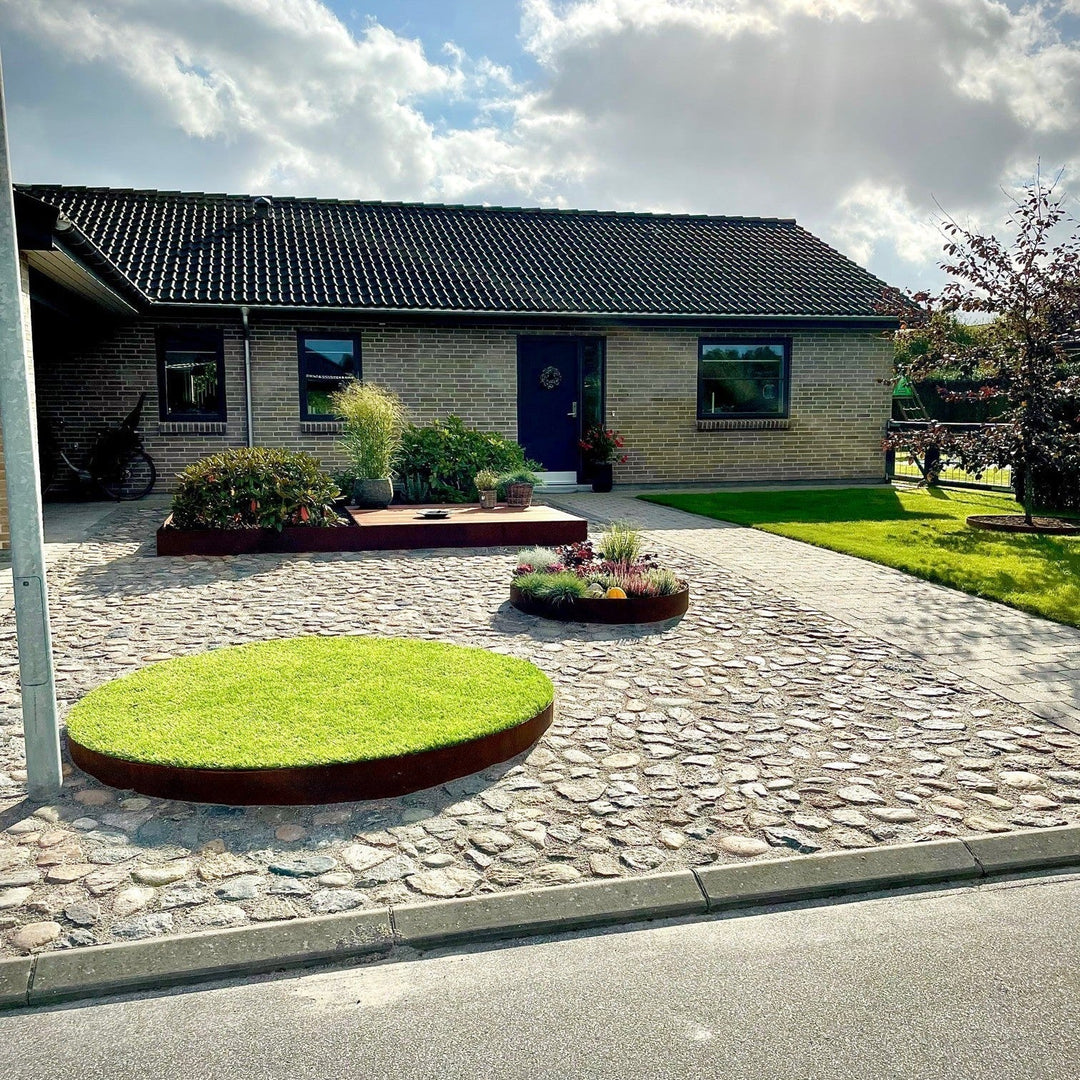 Maatwerk: Ronde borderrand van 3 mm cortenstaal