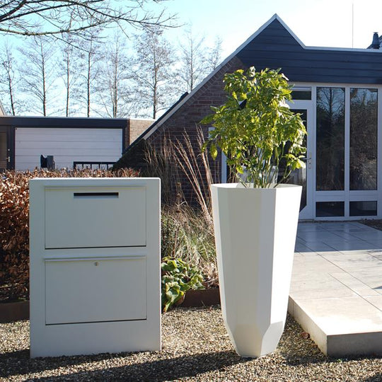 Brievenbus van gelakt staal, brieven en pakketten, groot