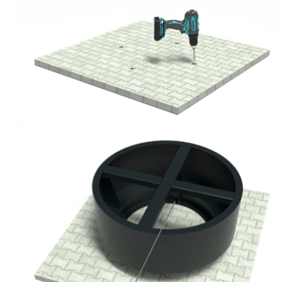 Vierkante bank/platform van cortenstaal