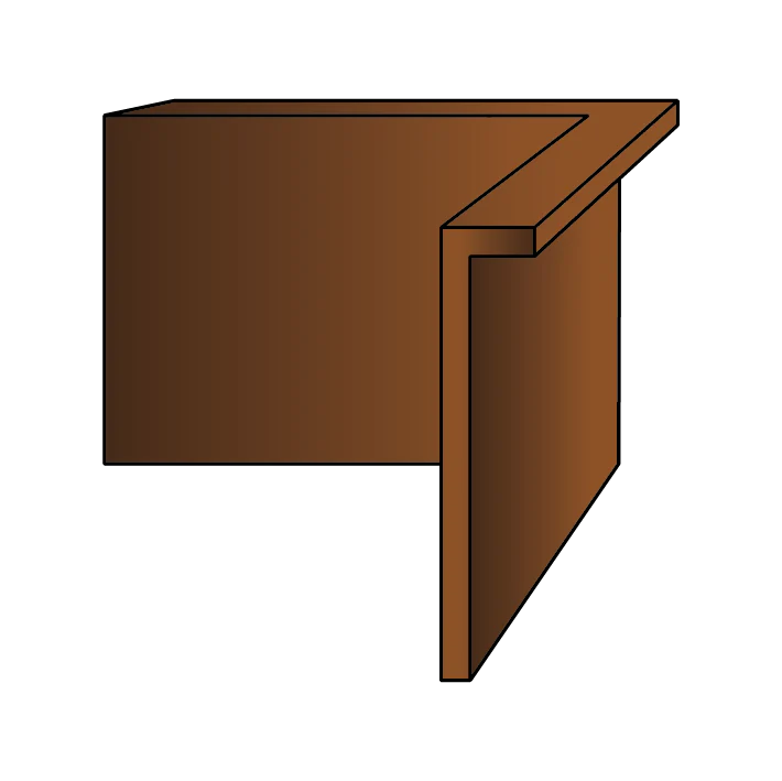 Hoek voor borderrand met omgezette bovenrand