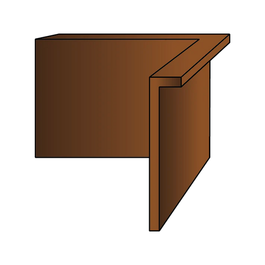 Hoek voor borderrand met omgezette bovenrand