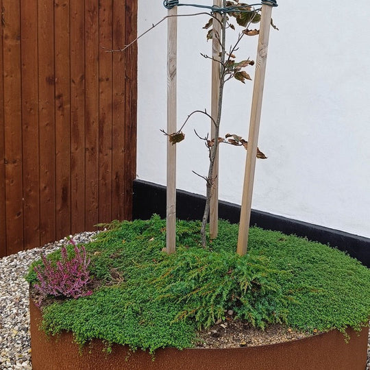 Maatwerk: Ronde borderrand van 3 mm cortenstaal