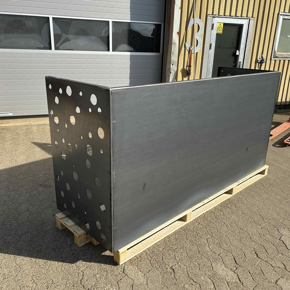 Afvalcontainerafscherming van cortenstaal - geperforeerd model