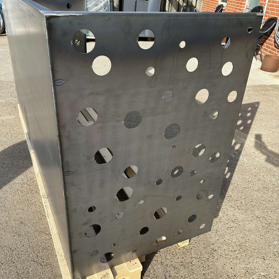 Afvalcontainerafscherming van cortenstaal - geperforeerd model