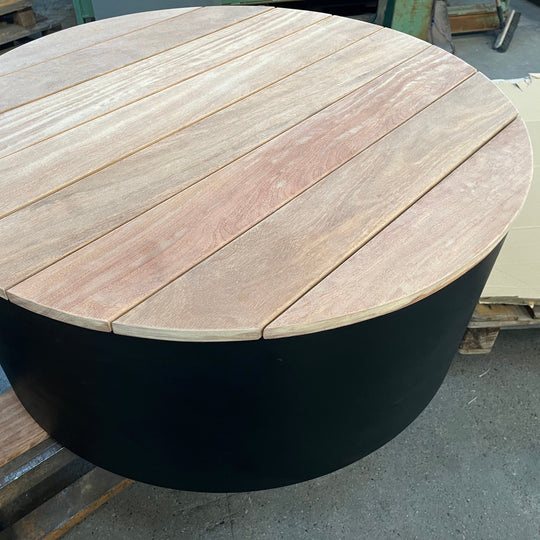 Ronde bank/platform van gepoedercoat staal