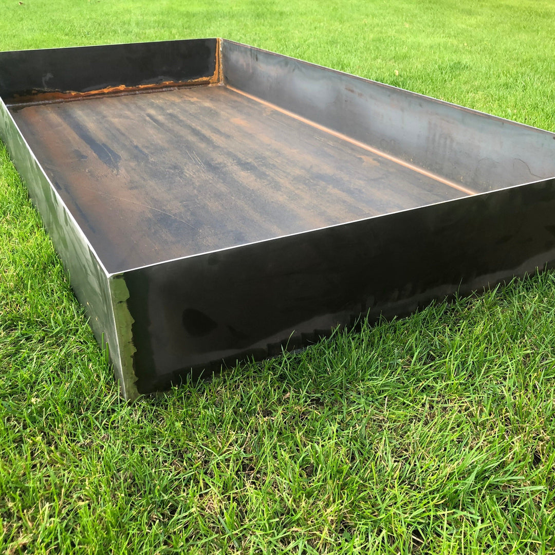 Waterbassin 200 x 100 cm, cortenstaal/zwart gelakt