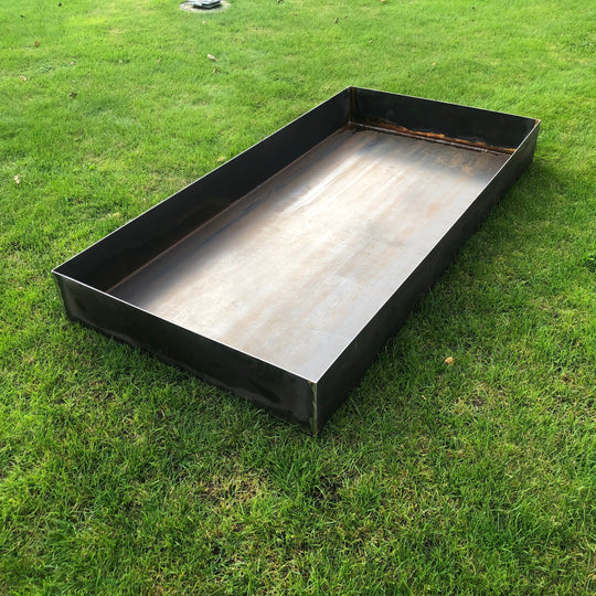 Waterbassin 200 x 100 cm, cortenstaal/zwart gelakt