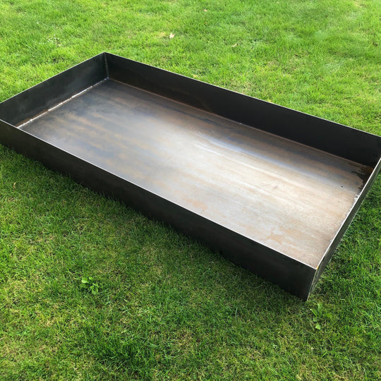 Waterbassin 200 x 100 cm, cortenstaal/zwart gelakt
