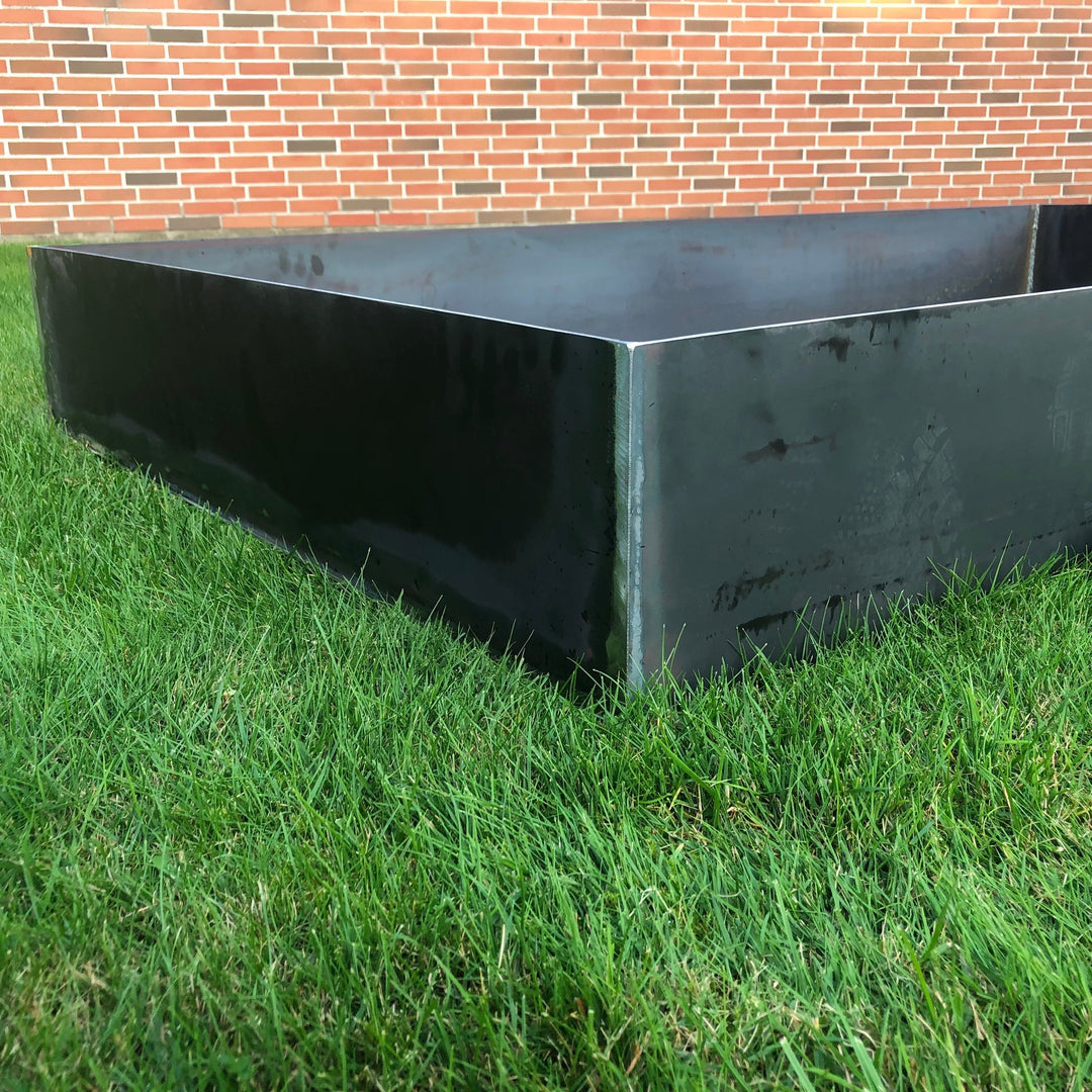 Waterbassin 200 x 100 cm, cortenstaal/zwart gelakt