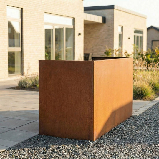 Afvalcontainerafscherming van cortenstaal - simpel model