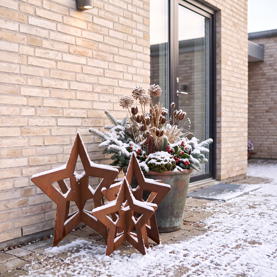 Kerststerrenset van cortenstaal