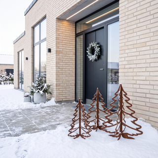 Set met kerstbomen van cortenstaal