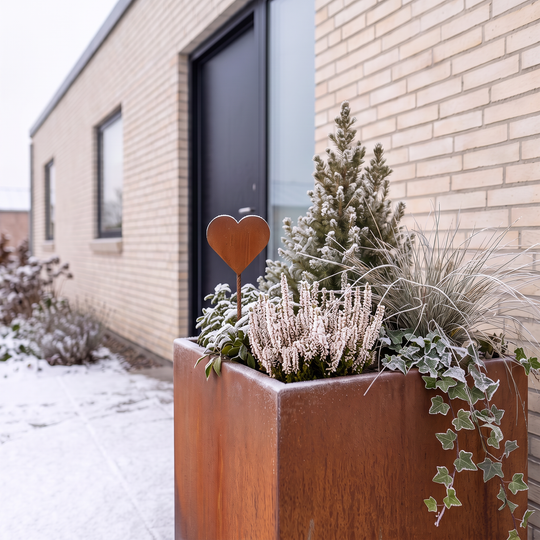 Tuinsteker met kerstmotief van cortenstaal