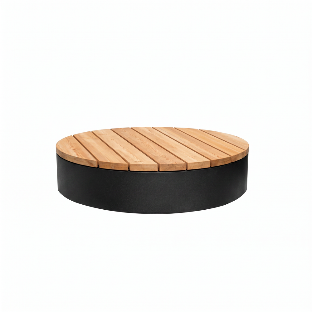 Ronde bank/platform van gepoedercoat staal