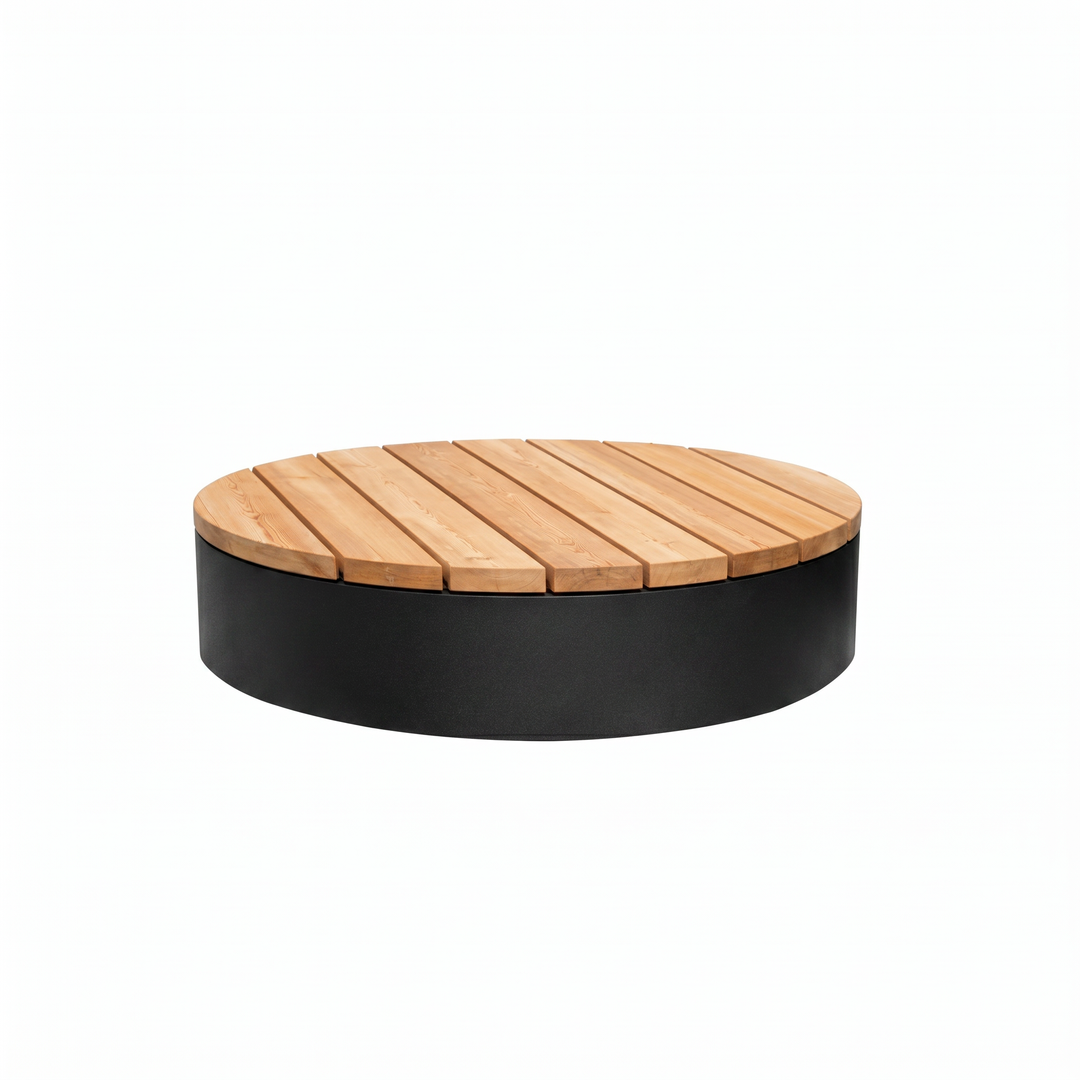 Ronde bank/platform van gepoedercoat staal