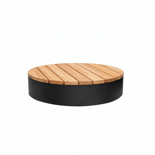 Ronde bank/platform van gepoedercoat staal