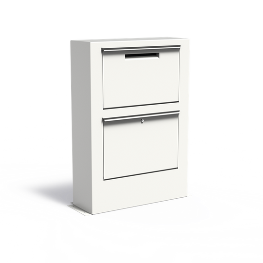 Brievenbus van gelakt staal, brieven en pakketten, groot