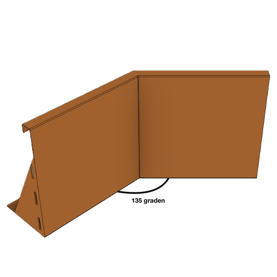 Binnenhoekelement voor keerwanden van cortenstaal