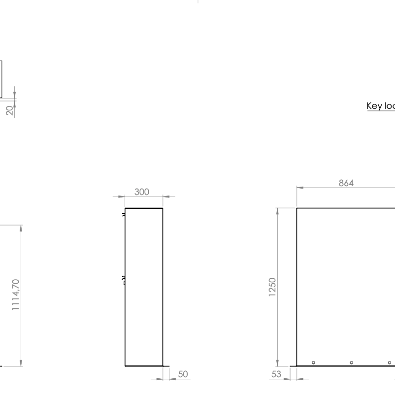 Brievenbus van cortenstaal, brieven en pakketten, groot