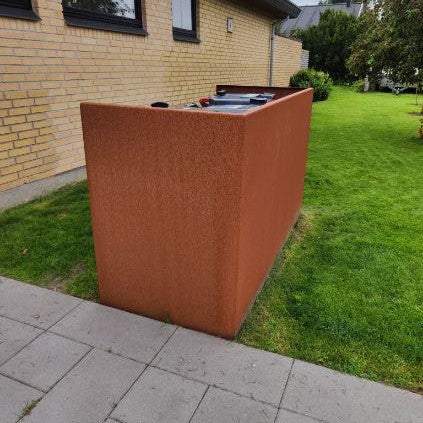 Afvalcontainerafscherming van cortenstaal - simpel model