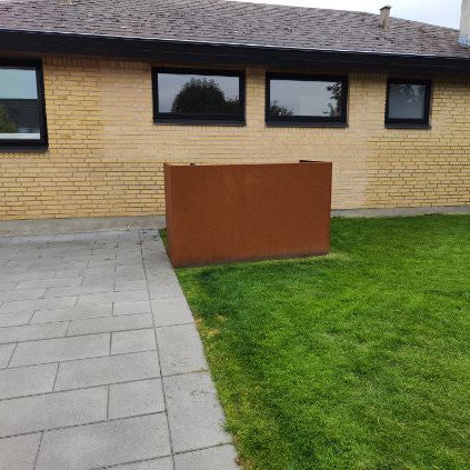 Afvalcontainerafscherming van cortenstaal - geperforeerd model